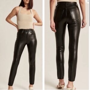 Abercrombie & Fitch Black Vegan Leather The Skinny  High Rise